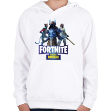 PRINTFASHION Fortnite battle royale 2 - Gyerek kapucnis pulóver - Fehér