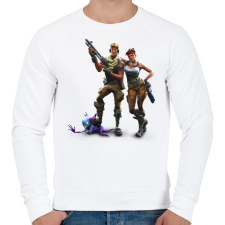 PRINTFASHION Fortnite Battle Royale Bajnokok - Férfi pulóver - Fehér férfi pulóver, kardigán