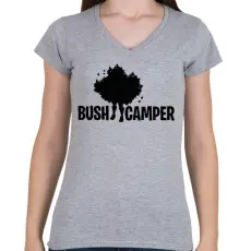 PRINTFASHION Fortnite Bush Camper - Női V-nyakú póló - Sport szürke