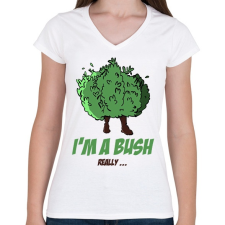PRINTFASHION Fortnite Bush Tee - Női V-nyakú póló - Fehér női póló
