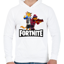 PRINTFASHION Fortnite courtside axo - Férfi kapucnis pulóver - Fehér férfi pulóver, kardigán