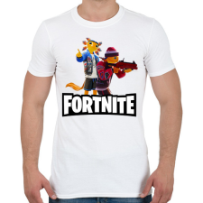 PRINTFASHION Fortnite courtside axo - Férfi póló - Fehér férfi póló