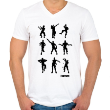 PRINTFASHION Fortnite Dance - Férfi V-nyakú póló - Fehér férfi póló