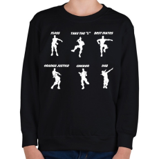 PRINTFASHION Fortnite Dance - Gyerek pulóver - Fekete