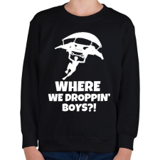 PRINTFASHION fortnite droppin - Gyerek pulóver - Fekete gyerek pulóver, kardigán