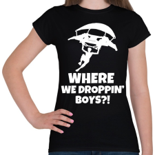 PRINTFASHION fortnite droppin - Női póló - Fekete női póló