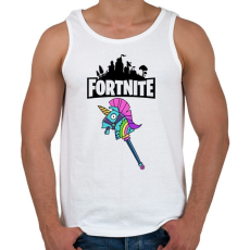 PRINTFASHION Fortnite Egyszarvú csákány - Férfi atléta - Fehér