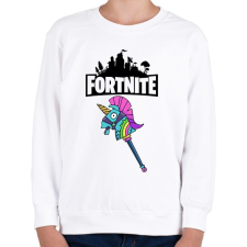 PRINTFASHION Fortnite Egyszarvú csákány - Gyerek pulóver - Fehér gyerek pulóver, kardigán