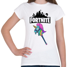 PRINTFASHION Fortnite Egyszarvú csákány - Női póló - Fehér női póló