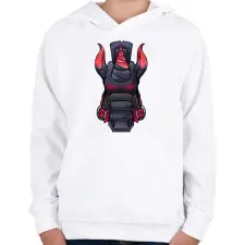 PRINTFASHION Fortnite egyszarvú - Gyerek kapucnis pulóver - Fehér gyerek pulóver, kardigán