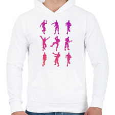 PRINTFASHION Fortnite Emotes - Férfi kapucnis pulóver - Fehér férfi pulóver, kardigán