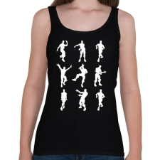 PRINTFASHION Fortnite Emotes (white) - Női atléta - Fekete női trikó