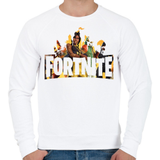 PRINTFASHION Fortnite - Férfi pulóver - Fehér