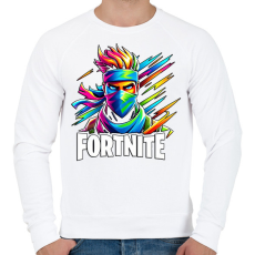 PRINTFASHION Fortnite - Férfi pulóver - Fehér