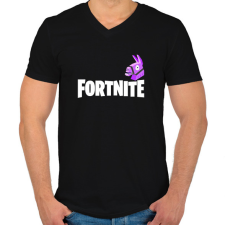 PRINTFASHION Fortnite - Férfi V-nyakú póló - Fekete férfi póló