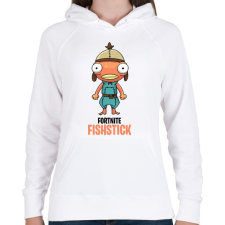 PRINTFASHION Fortnite - fishstick - Női kapucnis pulóver - Fehér női pulóver, kardigán