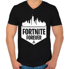 PRINTFASHION Fortnite Forever - Férfi V-nyakú póló - Fekete női póló