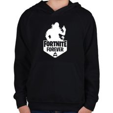 PRINTFASHION Fortnite Forever - Raven (Fehér) - Gyerek kapucnis pulóver - Fekete
