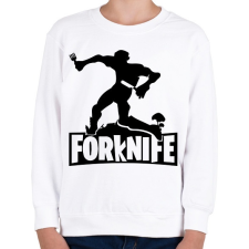 PRINTFASHION fortnite forknife - Gyerek pulóver - Fehér gyerek pulóver, kardigán