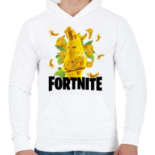 PRINTFASHION Fortnite Gold Peely - Férfi kapucnis pulóver - Fehér férfi pulóver, kardigán