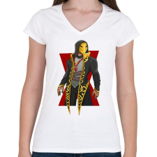 PRINTFASHION Fortnite Golden - Női V-nyakú póló - Fehér női póló
