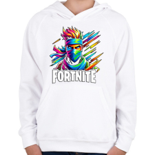 PRINTFASHION Fortnite - Gyerek kapucnis pulóver - Fehér gyerek pulóver, kardigán