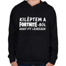 PRINTFASHION Fortnite - Gyerek kapucnis pulóver - Fekete gyerek pulóver, kardigán