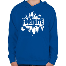 PRINTFASHION fortnite - Gyerek kapucnis pulóver - Királykék gyerek pulóver, kardigán