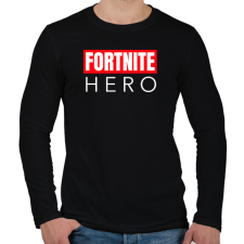 PRINTFASHION FORTNITE HERO - Férfi hosszú ujjú póló - Fekete férfi póló