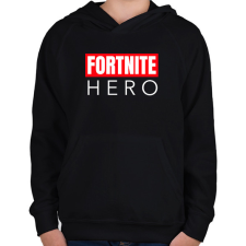 PRINTFASHION FORTNITE HERO - Gyerek kapucnis pulóver - Fekete gyerek pulóver, kardigán