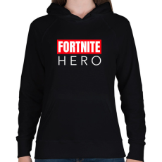 PRINTFASHION FORTNITE HERO - Női kapucnis pulóver - Fekete