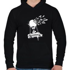 PRINTFASHION Fortnite Jump - Férfi kapucnis pulóver - Fekete