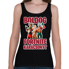 PRINTFASHION Fortnite Karácsony - Női atléta - Fekete