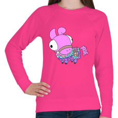 PRINTFASHION Fortnite láma pasztell - Női pulóver - Fukszia