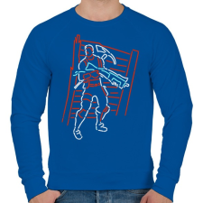 PRINTFASHION Fortnite led - Férfi pulóver - Királykék férfi pulóver, kardigán
