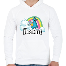 PRINTFASHION Fortnite Llama - Férfi kapucnis pulóver - Fehér férfi pulóver, kardigán