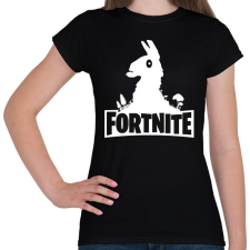 PRINTFASHION Fortnite Llama Logó - Fehér - Női póló - Fekete női póló