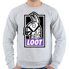 PRINTFASHION Fortnite Llama Loot - Férfi pulóver - Sport szürke