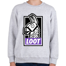 PRINTFASHION Fortnite Llama Loot - Gyerek pulóver - Sport szürke