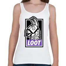 PRINTFASHION Fortnite Llama Loot - Női atléta - Fehér női trikó