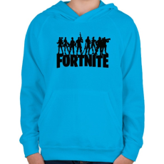 PRINTFASHION Fortnite logo - Gyerek kapucnis pulóver - Azúrkék