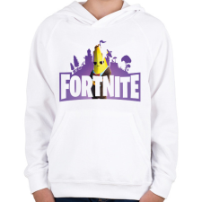PRINTFASHION Fortnite logo - Gyerek kapucnis pulóver - Fehér gyerek pulóver, kardigán