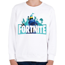 PRINTFASHION Fortnite logo Ninja - Gyerek pulóver - Fehér gyerek pulóver, kardigán