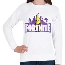 PRINTFASHION Fortnite logo - Női pulóver - Fehér női pulóver, kardigán