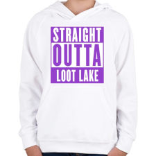 PRINTFASHION Fortnite - LOOT LAKE - Gyerek kapucnis pulóver - Fehér gyerek pulóver, kardigán