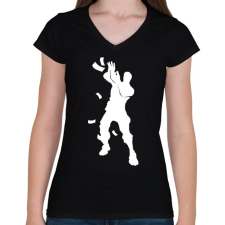 PRINTFASHION Fortnite - Make It Rain - Női V-nyakú póló - Fekete női póló