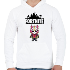 PRINTFASHION Fortnite Max drift - Férfi kapucnis pulóver - Fehér