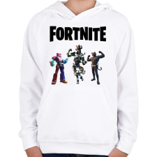 PRINTFASHION Fortnite Mecha - Gyerek kapucnis pulóver - Fehér gyerek pulóver, kardigán