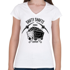 PRINTFASHION Fortnite Mining Company - Női V-nyakú póló - Fehér