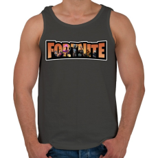 PRINTFASHION Fortnite narancs - Férfi atléta - Sötétszürke